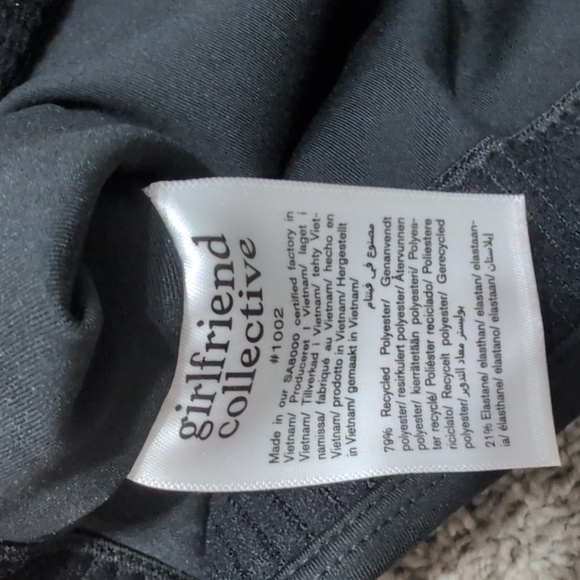 Girlfriend Collective Paloma Black Sports Bra Compression Eco Friendly Size XS - Picture 9 of 10